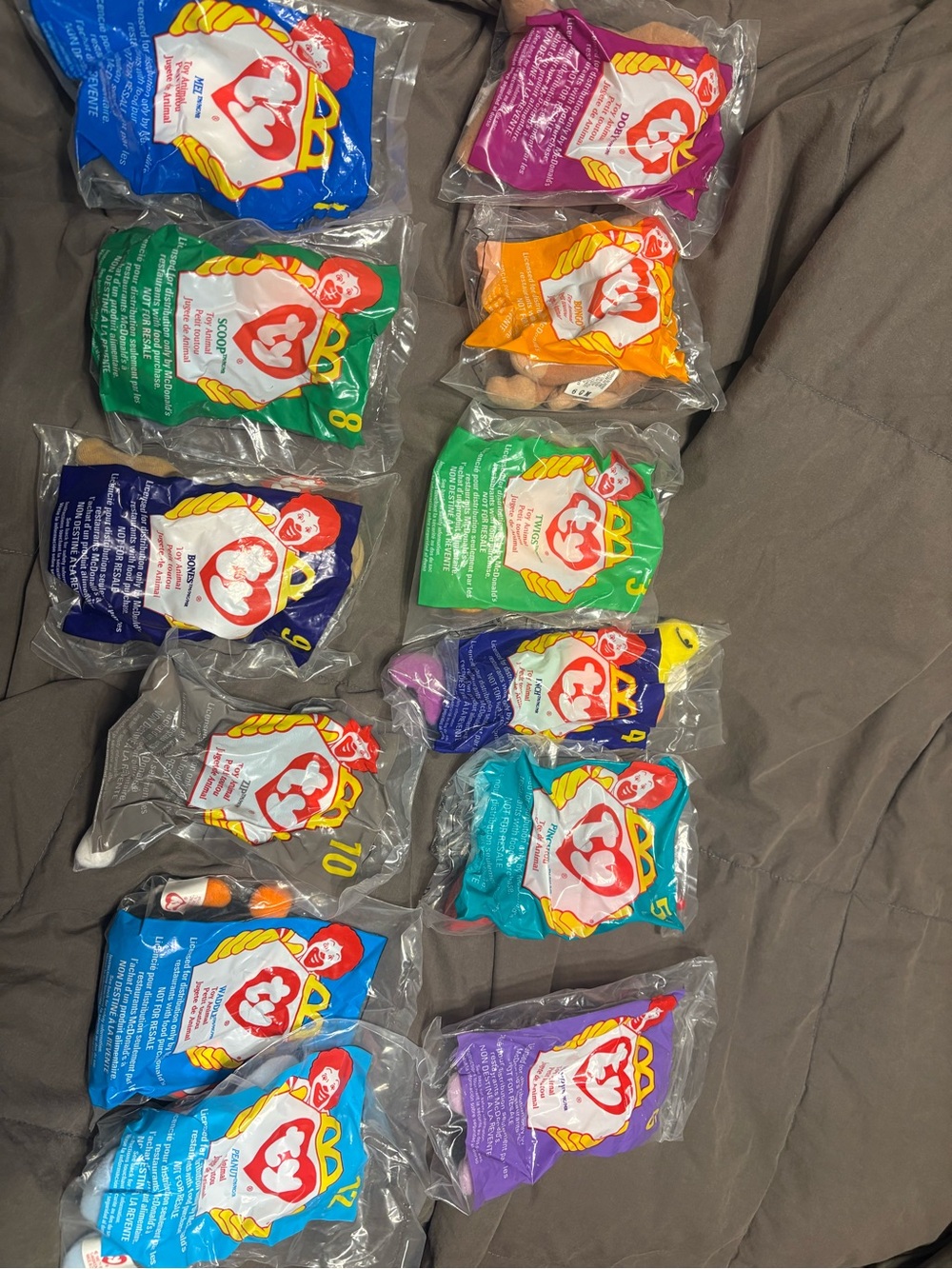 Ty Beanie Babies -small from McDonald’s 1998 happy meals Plush Lot –